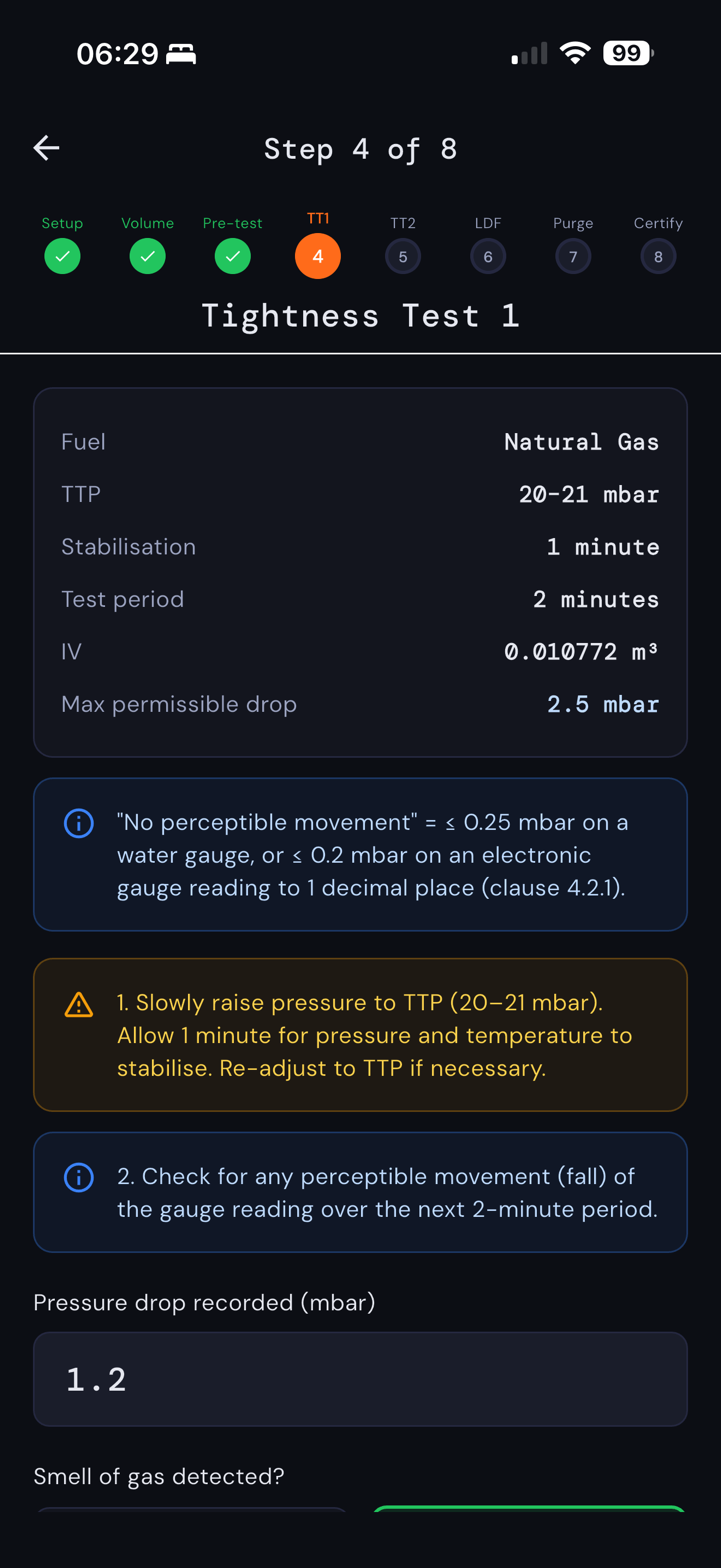 Step 4 - Tightness Test 1